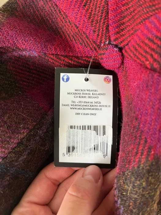 Palarie lana Mucros Weavers - Ladies Tweed Newsboy Hat - Pink Plaid