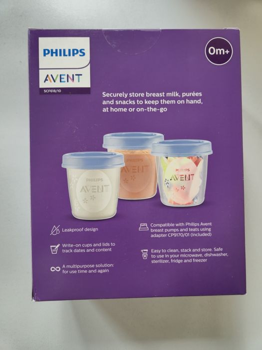 Philips Avent Комплект контейнери за съхранене на кърма 180 мл. 10 бр.
