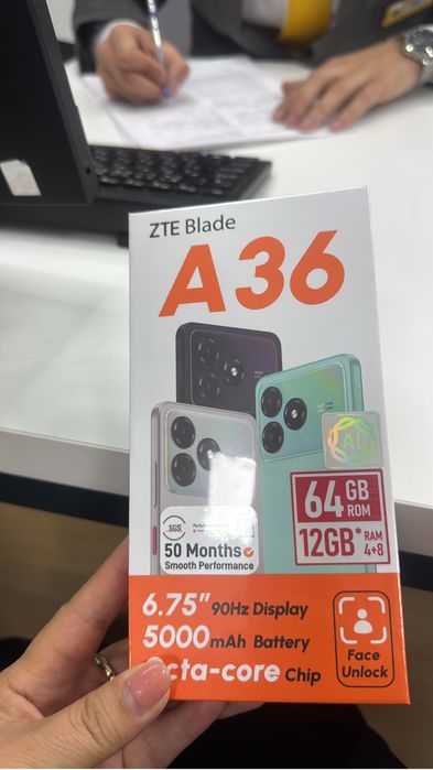 ZTE Blade A36 — сенімді смартфон Заманауи дизайн, ыңғайлы экран