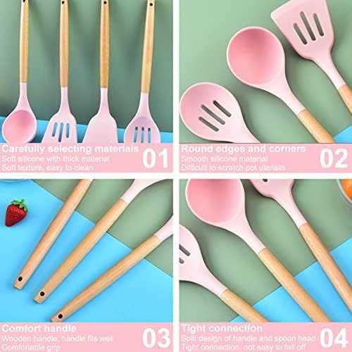 Нови 24 броя силиконови кухненски прибори за готвене печене кухня дом