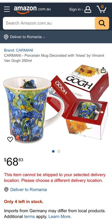 Van Gogh - set 2 cani de portelan 0.35l