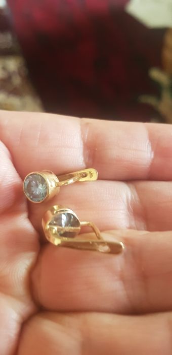 Серьги золото 583 с выращенными бриллиантами -муассанитами 1.5 кт