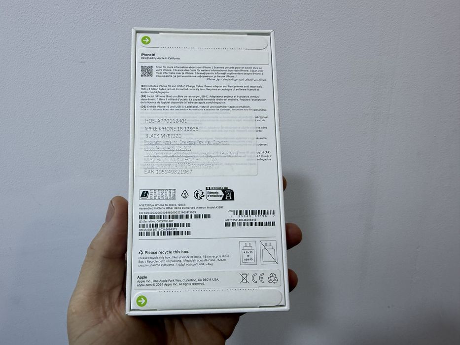 Iphone 16, 128GB, Black, nou la cutie
