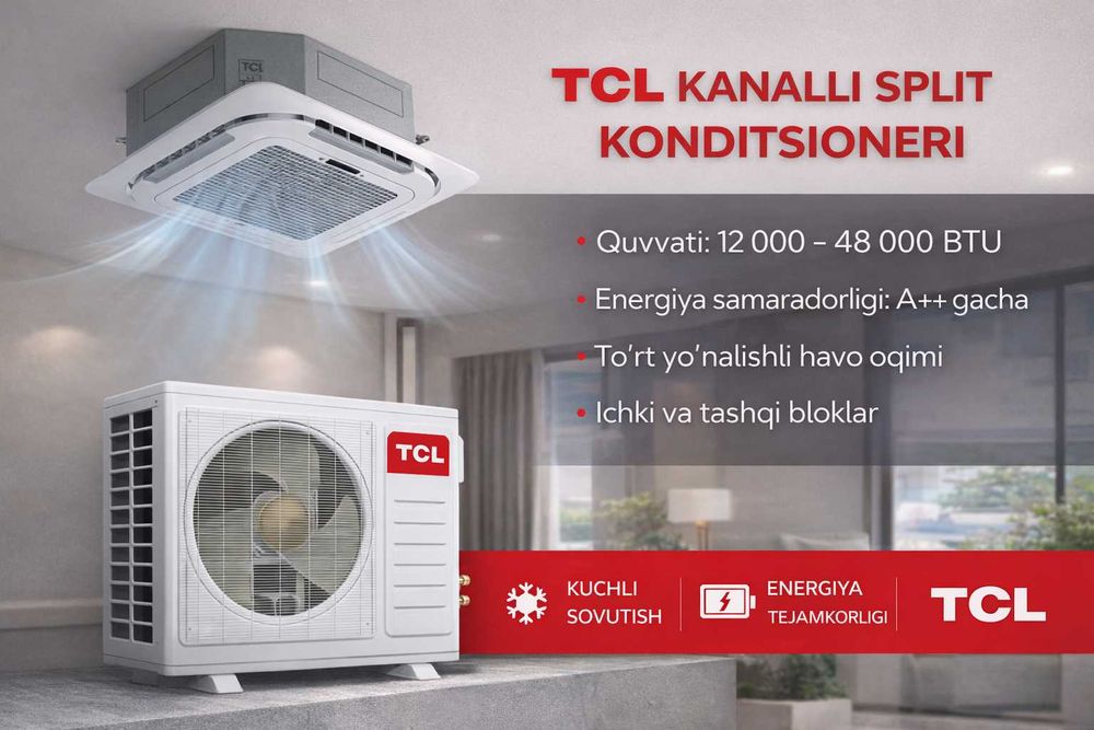 TCL kompaniyasining Kasetniy konditsioneri 18 talik