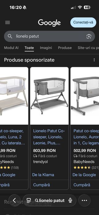Co-sleeper pentru bebelus