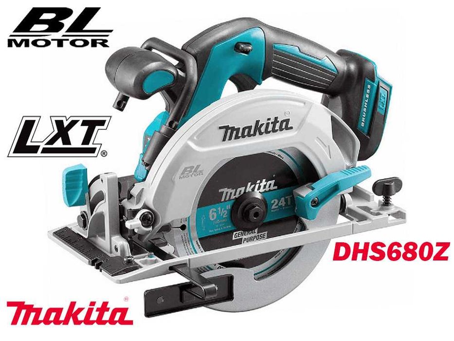 Циркуляр акумулаторен, ръчен, Makita DHS680Z, 18V, 165 мм, безчетков