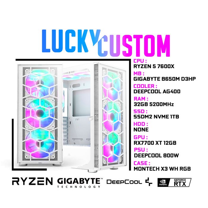 [НОВЫЕ] Gigabyte B650M Ryzen 7600X DDR5 32Gb RX7700XT 12Gb