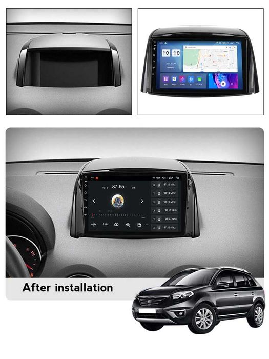 Navigatie Android 14 RENAULT KOLEOS  1/8 Gb Waze CarPlay + CAMERA