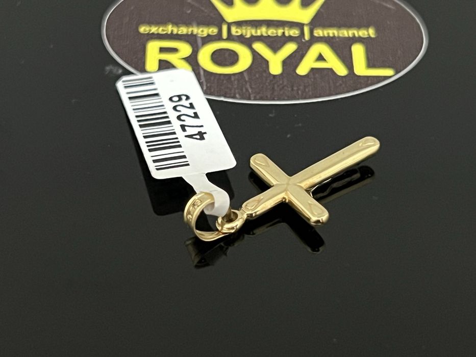 Bijuteria Royal CB : Pandantiv cruce aur 14k 585  0,81 gr