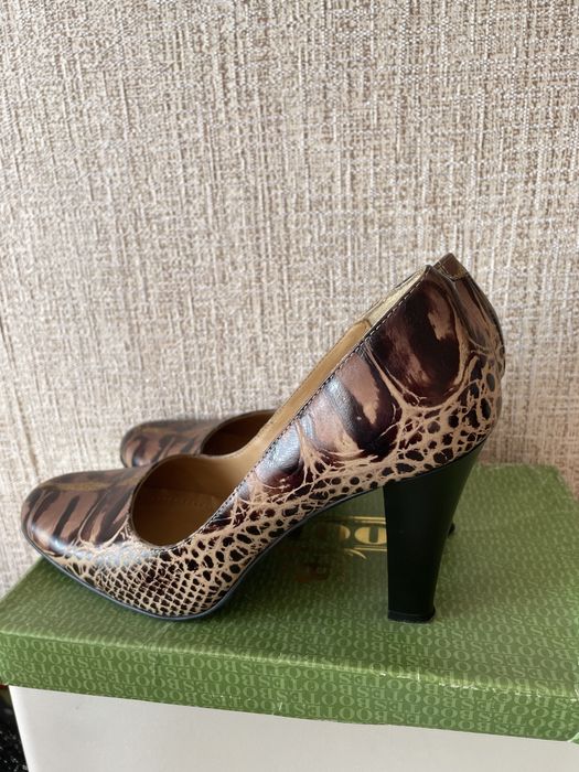 Туфли кожаные звериный принт