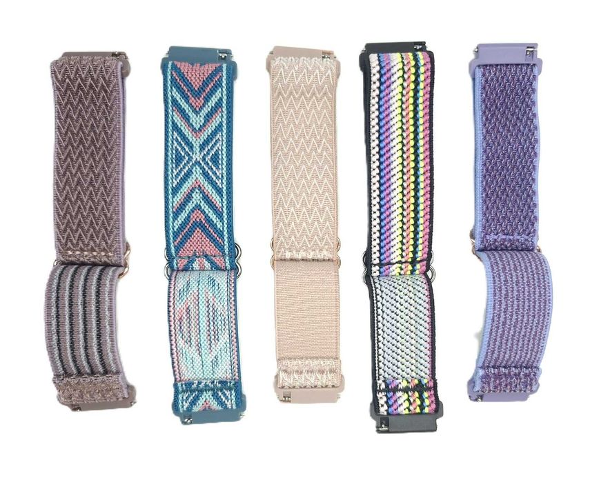 Lot 5 Curele Țesută din Nailon 22 mm – Compatibilă Samsung, Huawei, Garmin, Casio