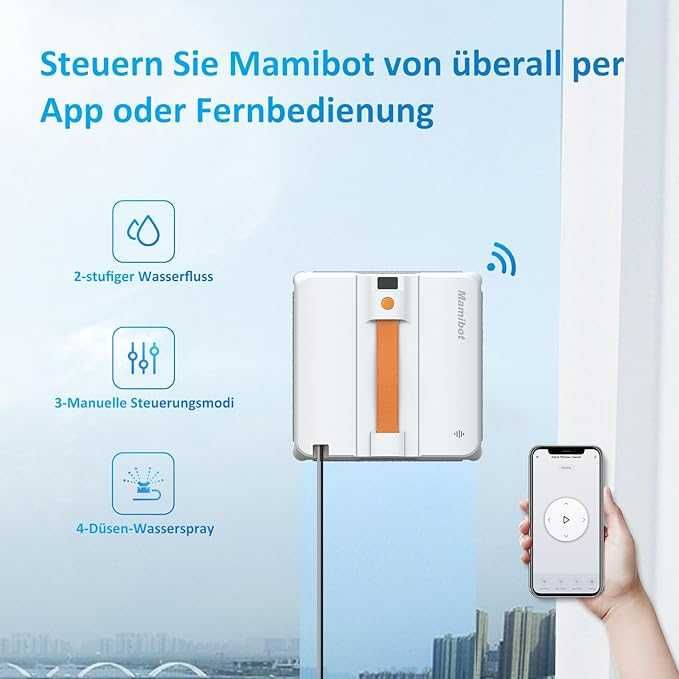 НОВ Робот за почистване на прозорци Mamibot W120-DP с функция за пръскане