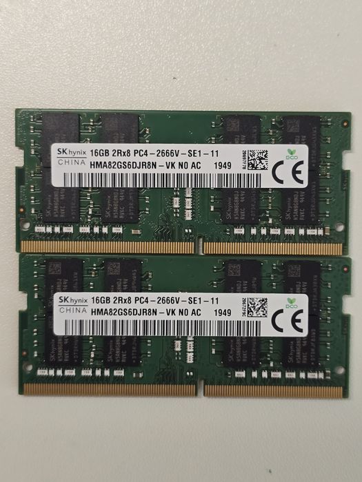 32GB DDR4 RAM памет кит 2х16GB Hynix 2666MHz за лаптоп