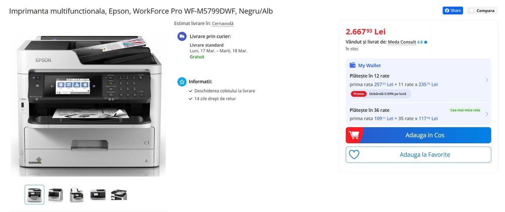Imprimnta Multifunctionala Epson WorkForce Pro WF-M5799DWF