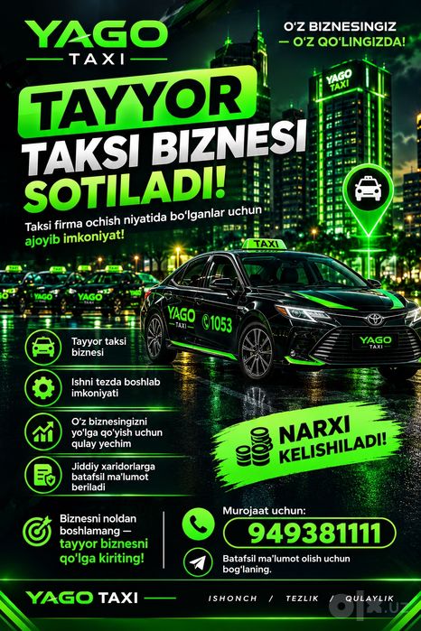 Tayyor biznes srochna sotiladi
