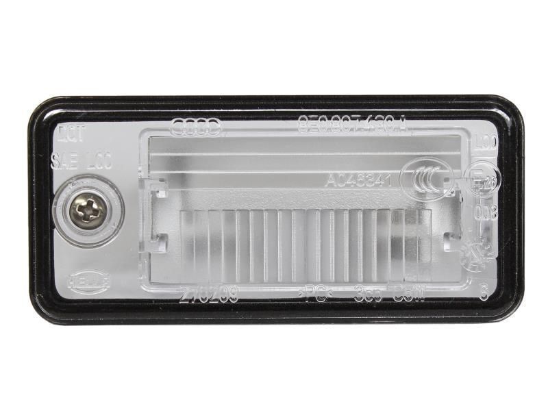 Lampa numar Audi A3 (8p) /, A4 (B6), A4 (B7), A5 (B8), A6 (C6) /, A8 (D3), A8 (D4/4f), Q7 (4l) /; spate, stanga, ECE/SAE, bec C5W