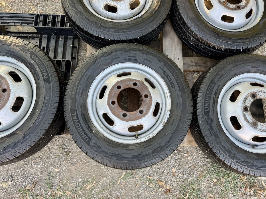 6бр.Джанти 16 6x170+НОВИ ГУМИ Uniroyal 195/65/16C за бус Iveco Daily