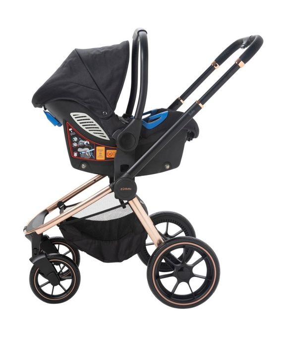 Комбинирана детска количка 3в1 Zummi - черно и златно