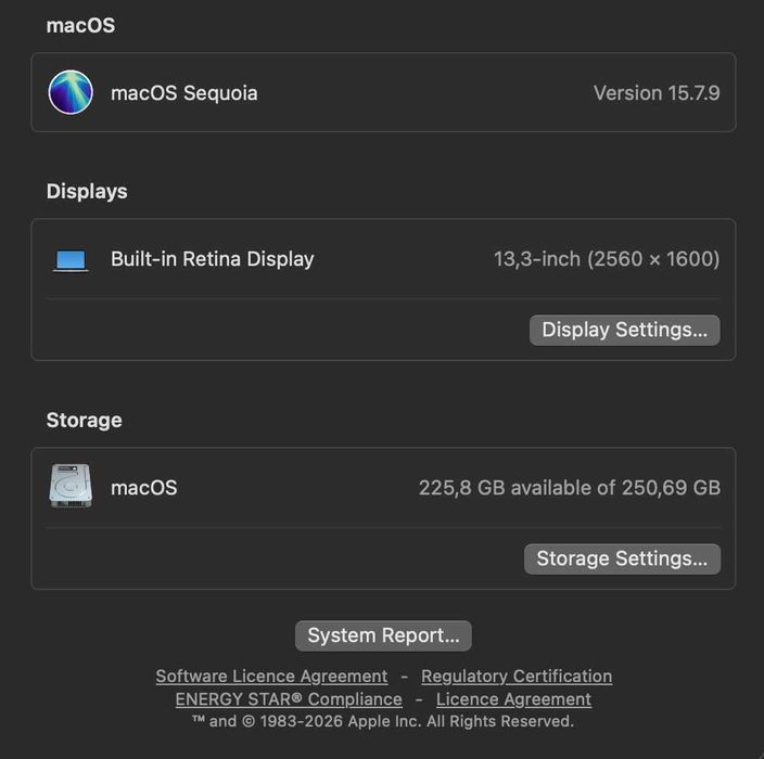 MacBook Air 2020 Intel i3 / 8GB / 256GB Retina baterie nouă 100%
