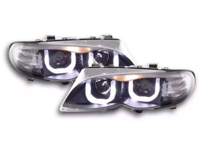 Кристални фарове с 3D angel eyes за BMW E46 (2001-2005) sedan,combi