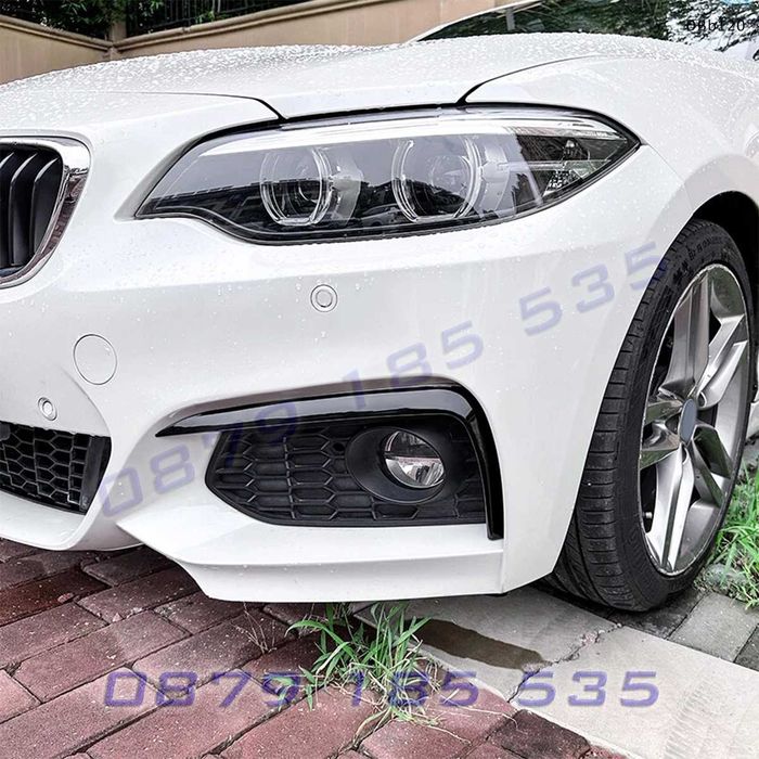 Предни странични сплитери Канарди за броня за BMW 2 F22 F23 M Sport 2014-2019, черен гланц -DBb120 тунинг добавки предна броня бмв ф22