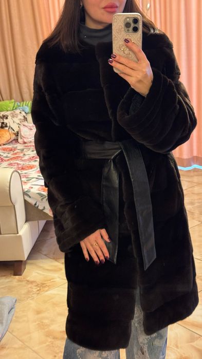 #132 Луксозно палто от норка.Blackglama.Визон.Естествена кожа с косъм.