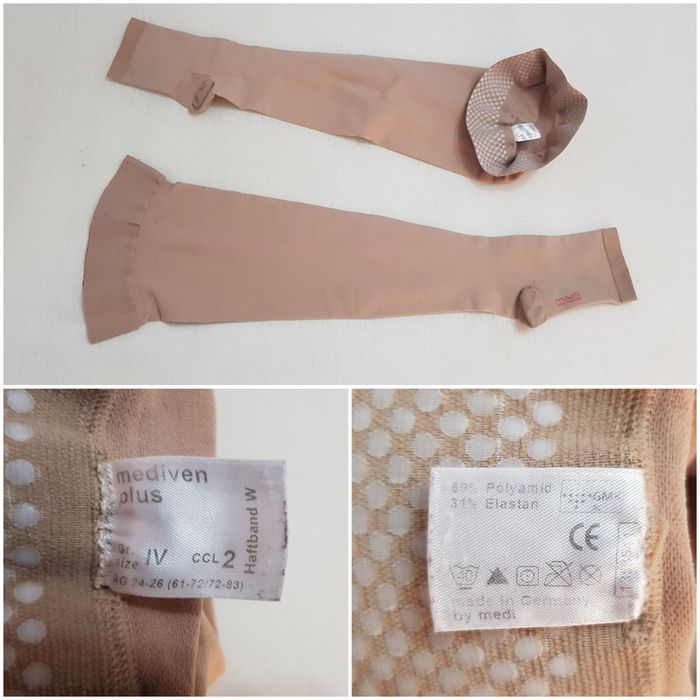 Ciorapi compresivi MEDIVEN PLUS, Nr. 4 sau L, CCL 2 bej Long unisex