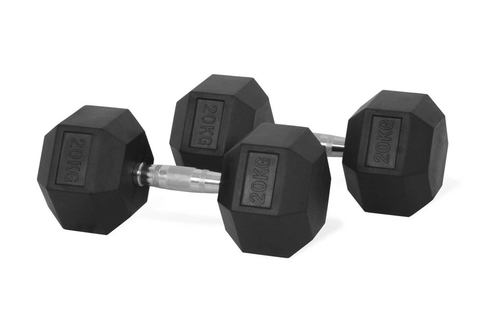 Дъмбели Хекс Pro , Фиксирани Гири HEX 2 × 20 кг, Dumbbells