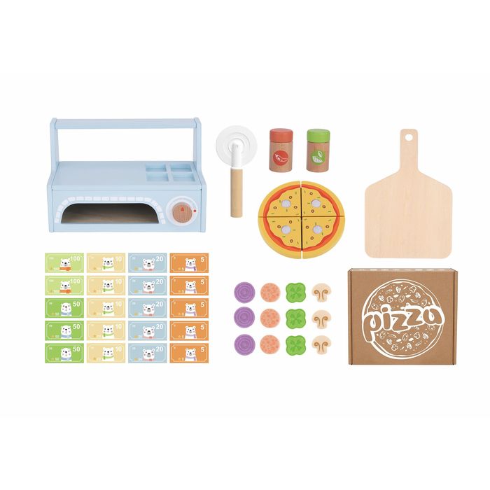 Дървен пица сет с пещ