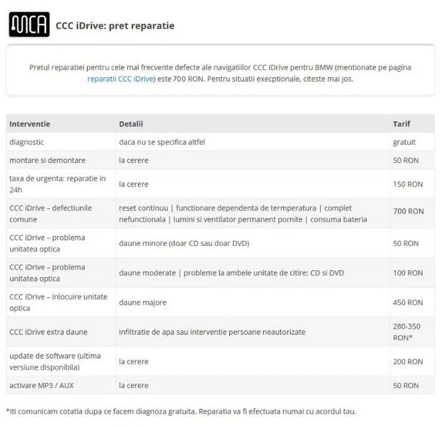 Reparatii navigatii iDrive BMW: M-ASK, CCC, CIC, NBT, NBT EVO