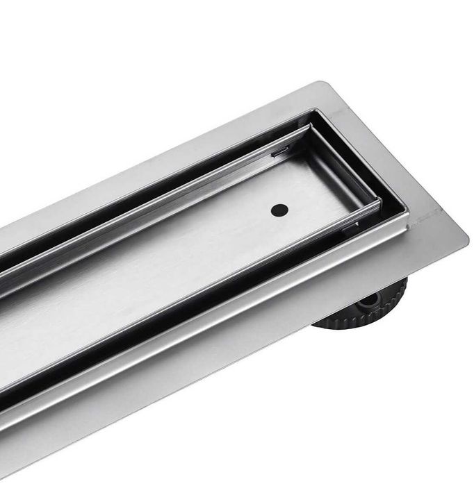 Rigola dus cu scurgere verticala, integral otel inox, 50 cm