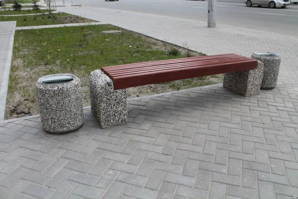 Скамейке вазон урна