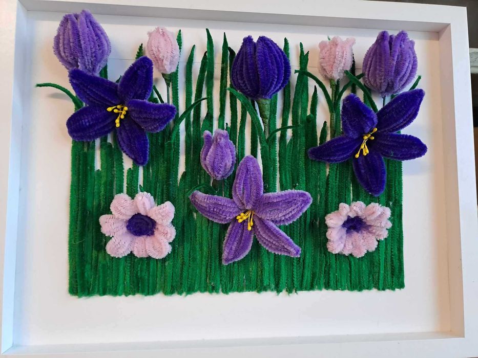 3D картини от плетени цветя