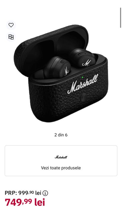 MARSHALL Motif II ANC, black, sigilate, transport inclus