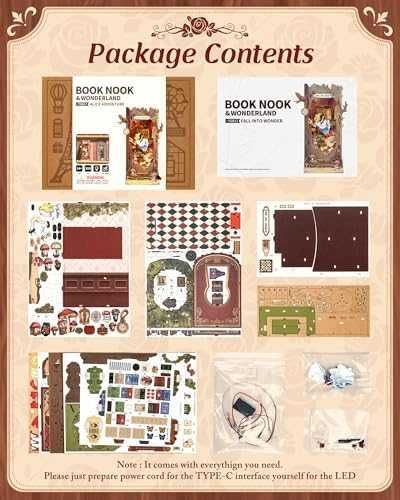 Нов 2D пъзел Сглобяем Модел Книжна Ниша Фентъзи Декор за Рафт украса