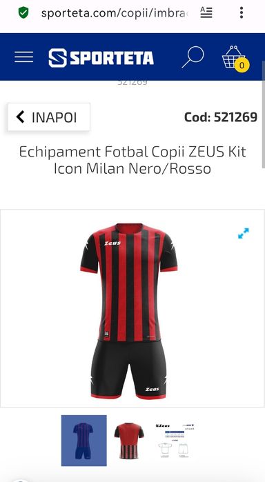 Echipamente fotbal AC Milan personalizat:Elias, Marius, Fabia