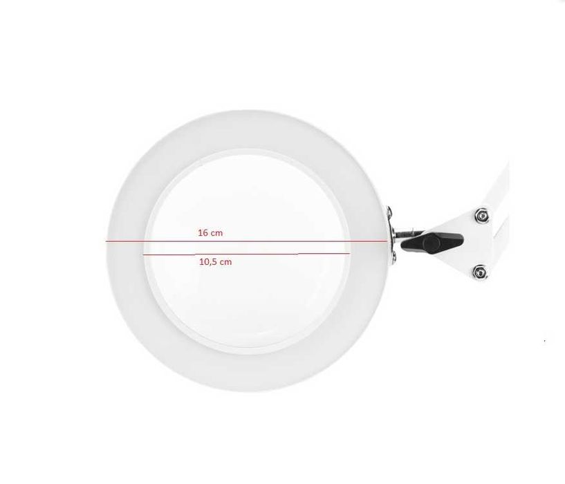 Лампа лупа LED GLOW 308 - 8 диоптера настолна -бяла/черна