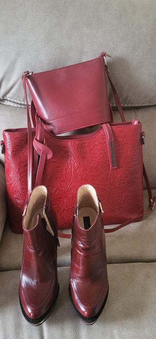 Set Genti piele ( italia) și ghete Musette piele