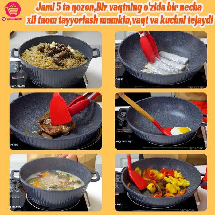 Yangi model PREMIUM MAYFAN TOSHLI QOZONLAR — 5 tahlil toʻolam