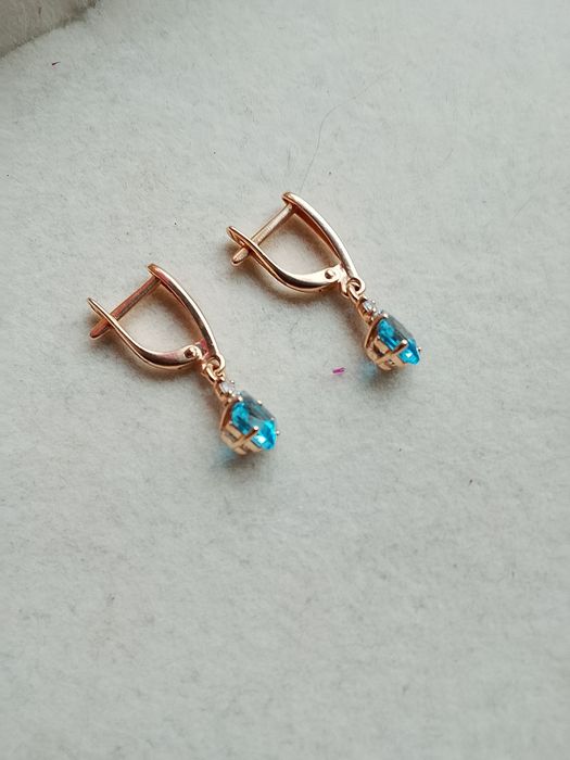 Серьги 585*топаз