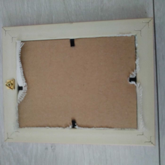 Ръчно шит гоблен Снежен човек с рамка