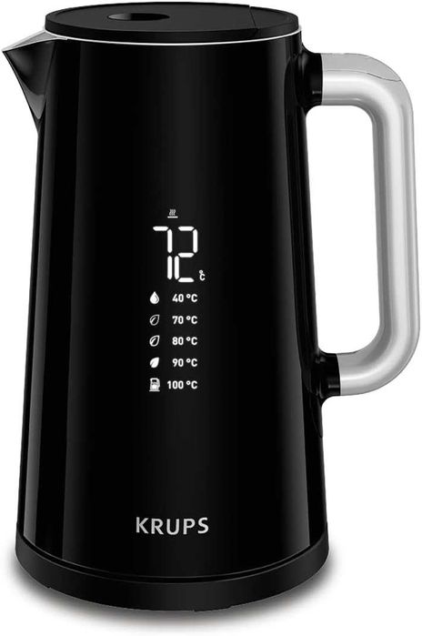 Електрическа кана KRUPS Smart Temp: капацитет 1,7 л, 5 прецизни настройки за температура, дигитален дисплей, ЛЕК ДЕФЕКТ