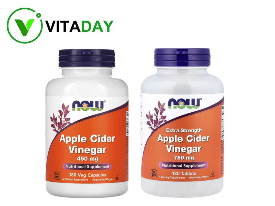 NOW Foods, яблочный уксус, 450 мг, 180 растительных капсул