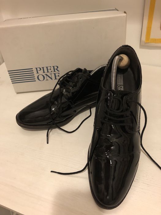 Pantofi negri lac, unisex