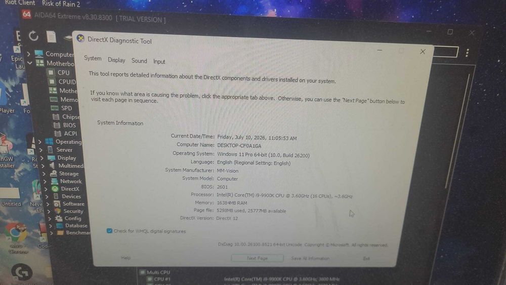 kit gaming i9 9900k + 16 gb ram  + asus b360m-k -ca nou