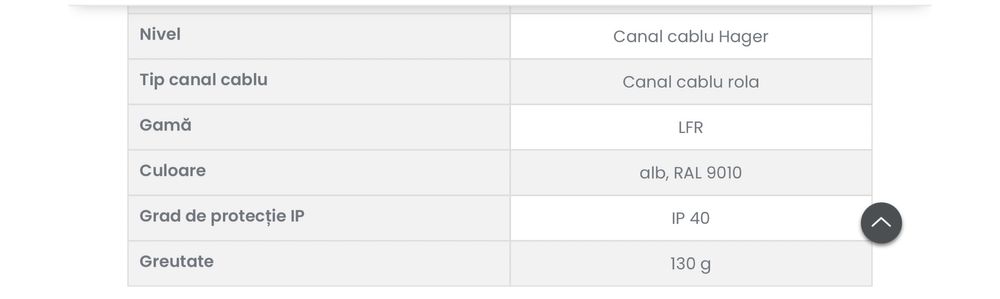 Canal cablu rola, 20 metri, 15X15, alb, HAGER