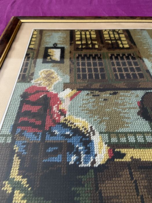 Tablou goblen lucrat manual si inramat