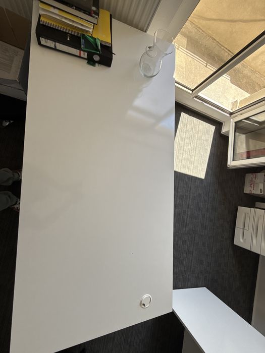 Birou alb modern 1,77cm diagonala 77 cm latime