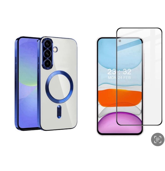 Husa Soc Magsafe Color + Folie Sticla - Samsung A16/A17/A26/A36/A56