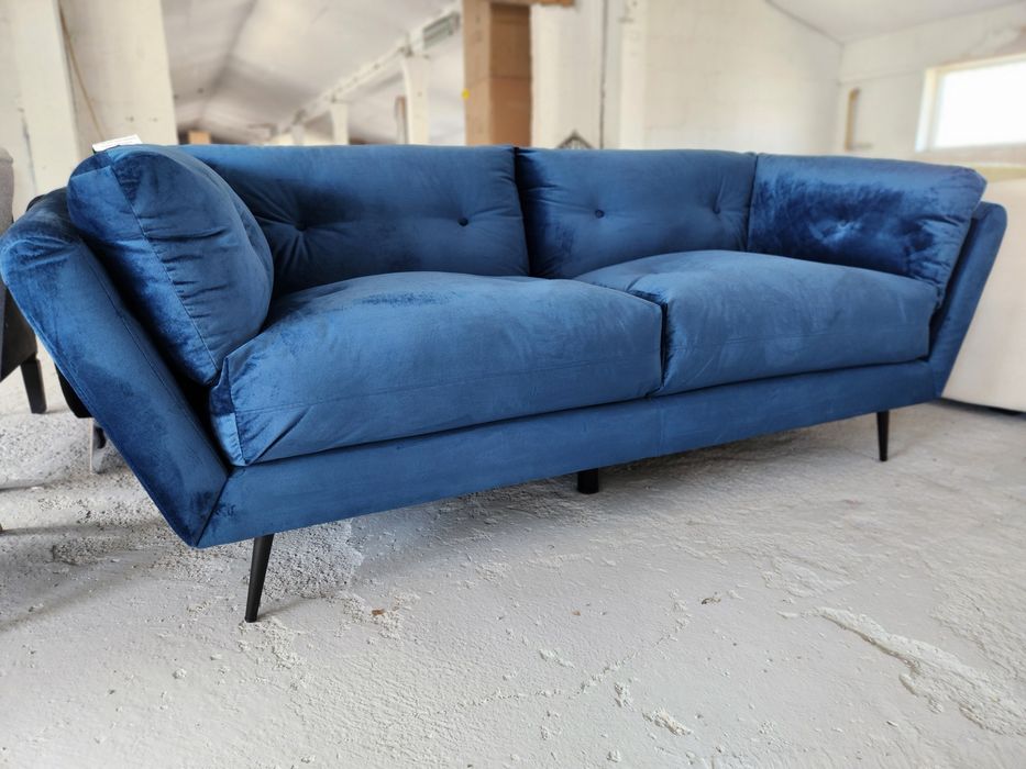 SP! NOU Canapea fixă 210cm, catifea bleumarin